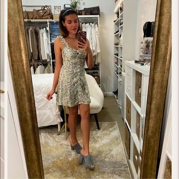 ZARA FLORAL SATIN EFFECT PRINT DRESS - Picture 9 of 14